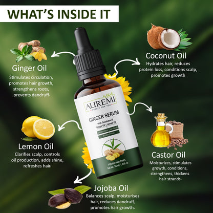 Auremi Ginger Serum | Targeted Scalp Care & Daily Nourishment
