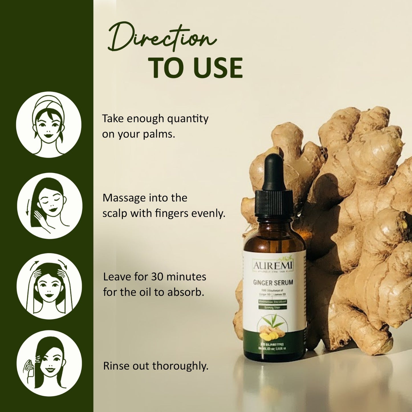 Auremi Ginger Serum | Targeted Scalp Care & Daily Nourishment