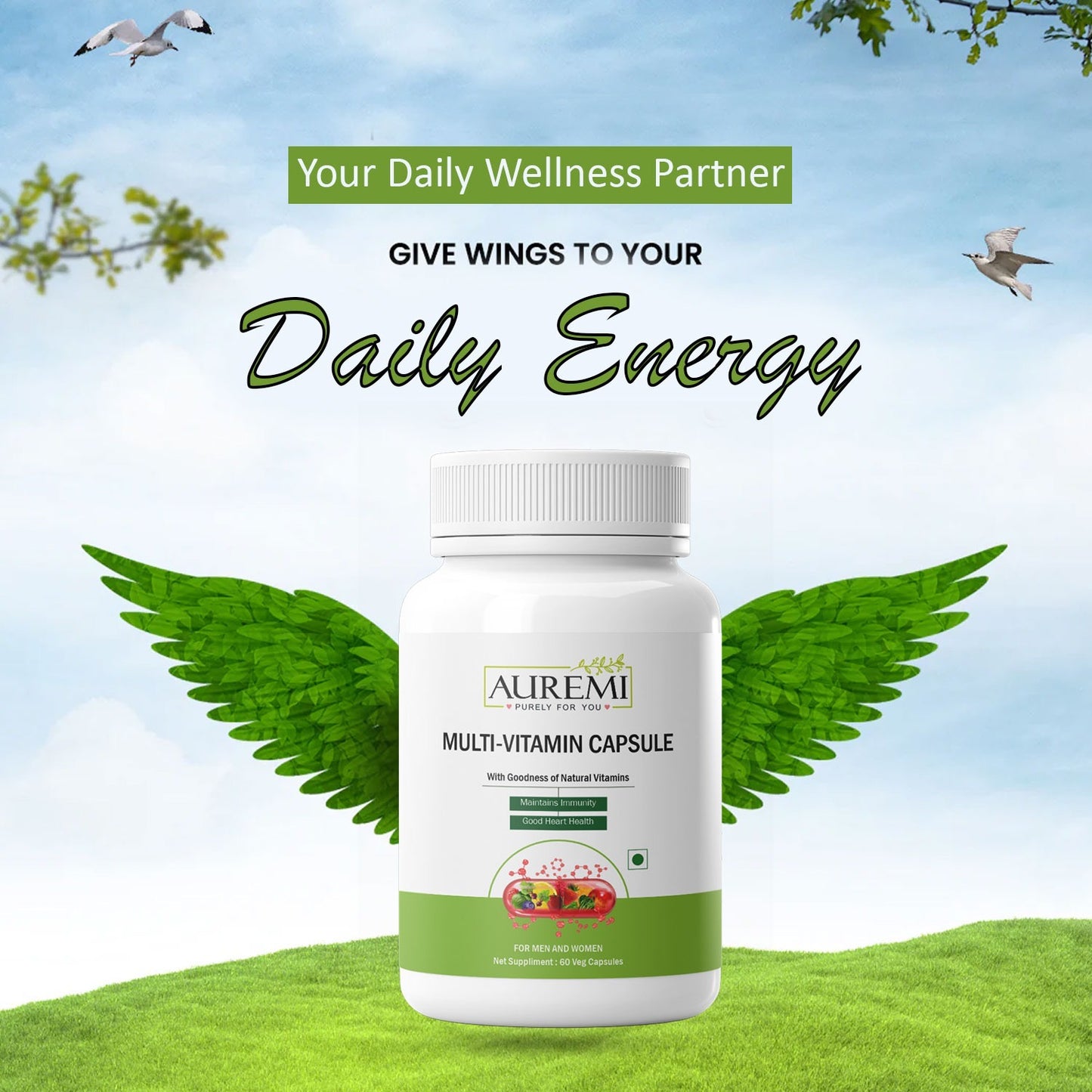 Auremi Multivitamin Capsules | Daily Hair Wellness & Nutritional Support