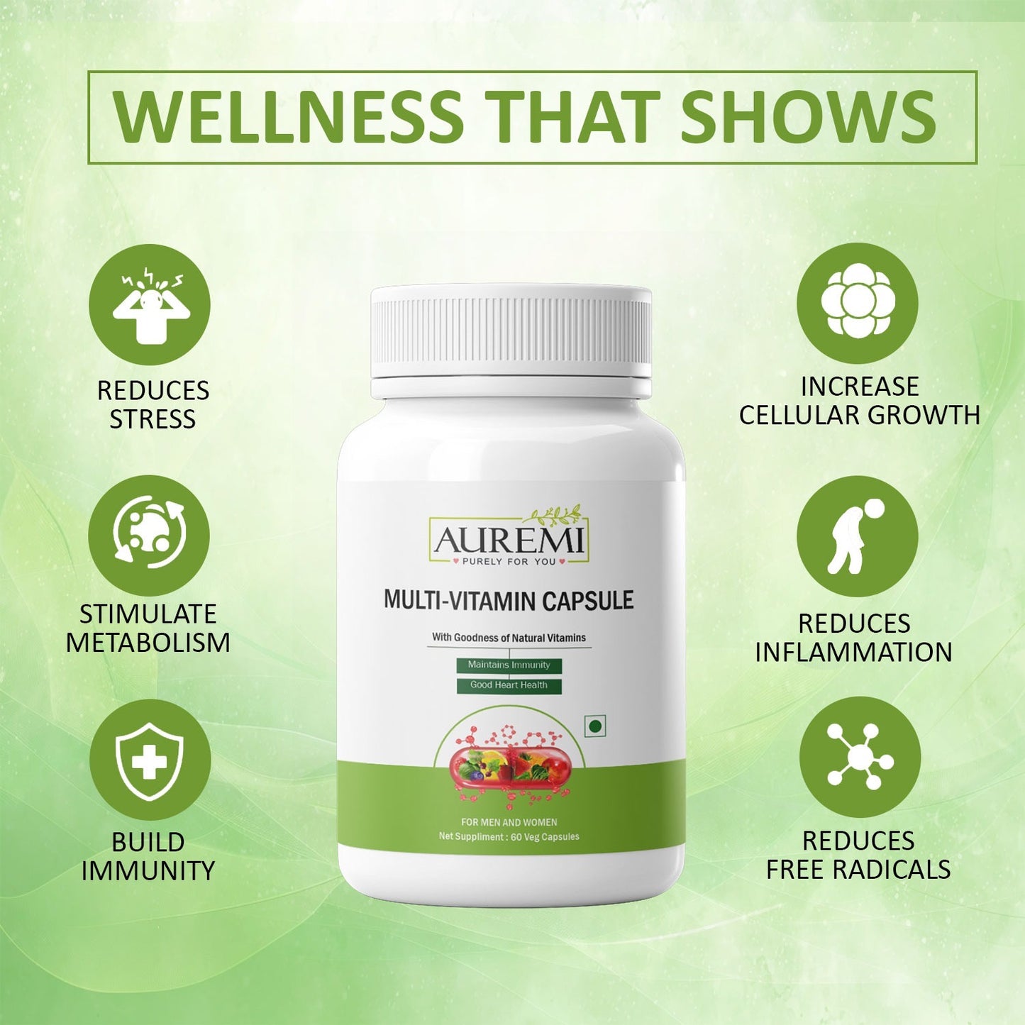 Auremi Multivitamin Capsules | Daily Hair Wellness & Nutritional Support