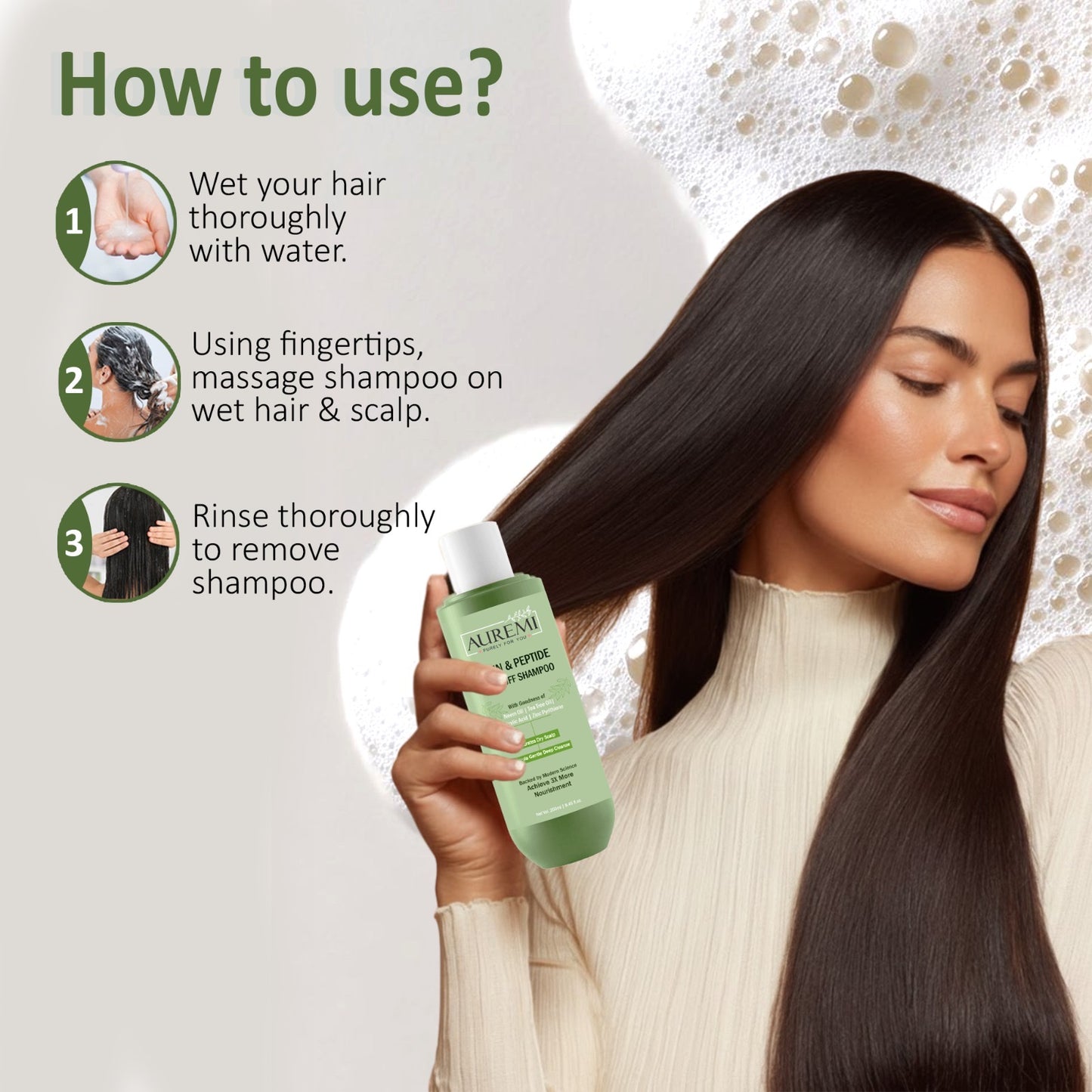 Auremi Biotin & Peptide Shampoo | Daily Scalp Cleansing Formula