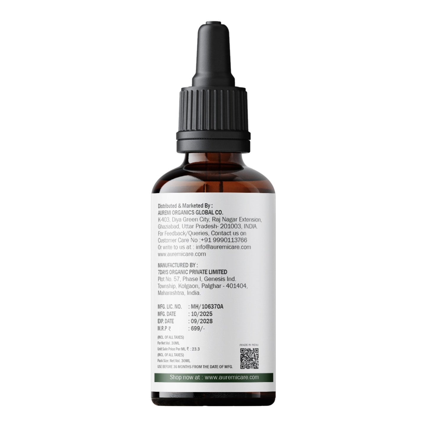Auremi Ginger Serum | Targeted Scalp Care & Daily Nourishment