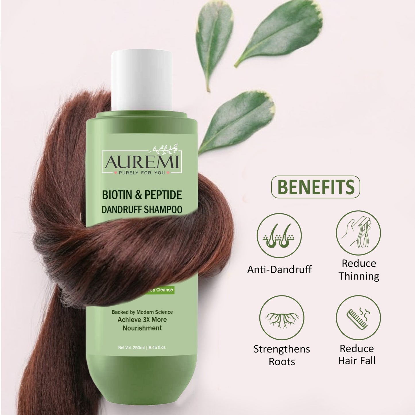 Auremi Biotin & Peptide Shampoo | Daily Scalp Cleansing Formula