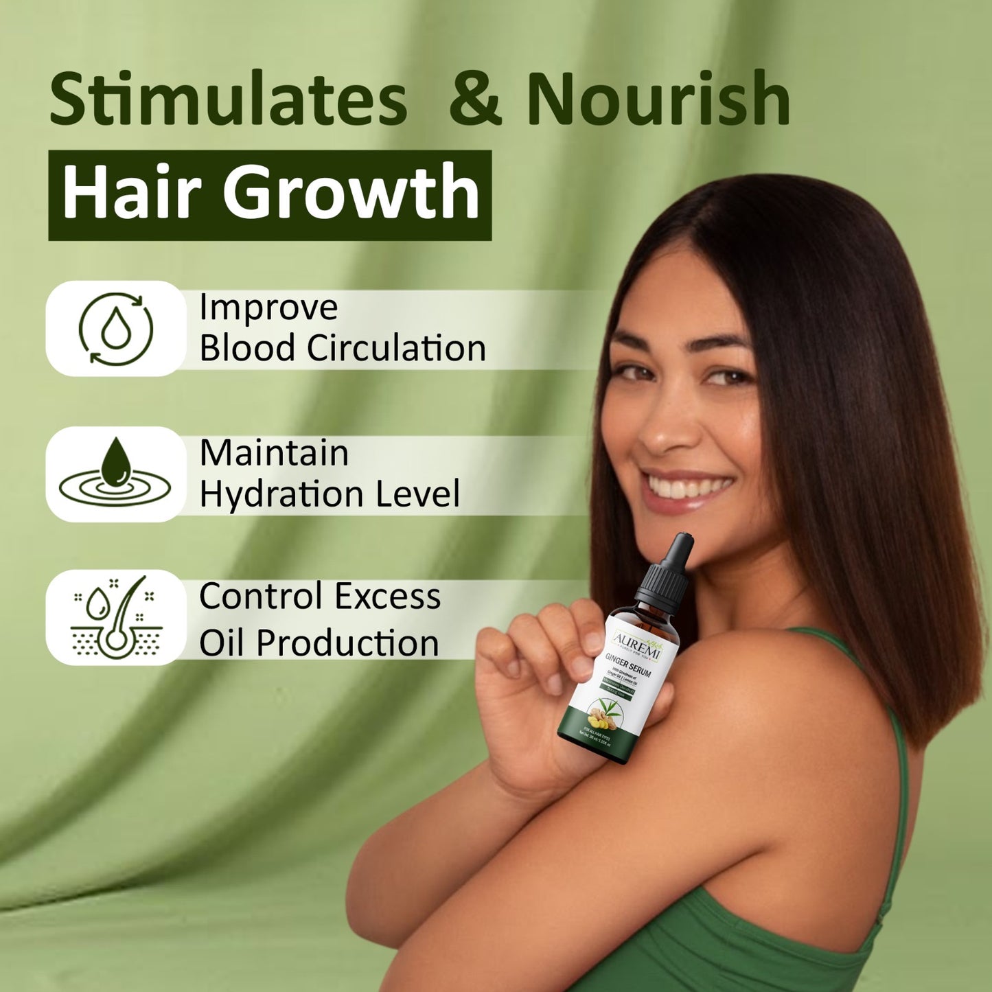 Auremi Ginger Serum | Targeted Scalp Care & Daily Nourishment